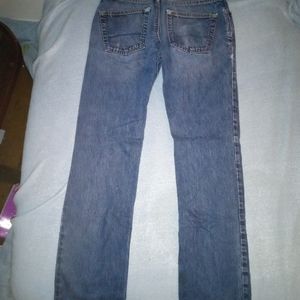 Distressed bullhead jeans